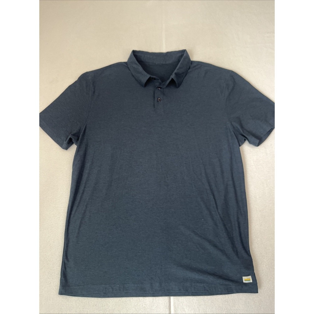 Vuori Mens Strato Tech Polo Shirt Navy Heather V188 Performance Apparel Size L